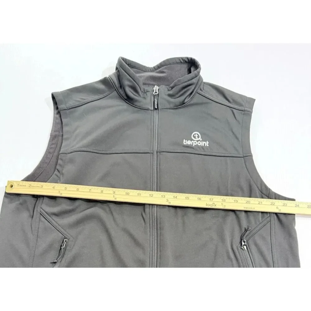 The North Face WindWall Vest Men's XL Black Full Zip Jacket Tierpoint Logo